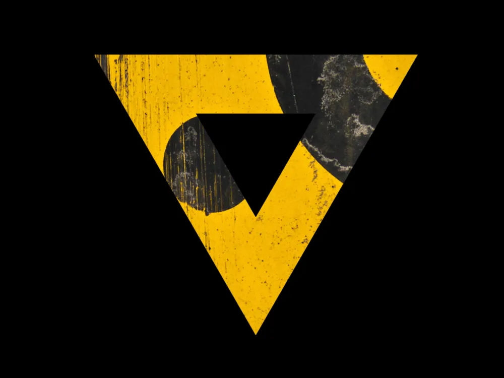 VCU scenery masked by the Brandcenter triangular logo shape