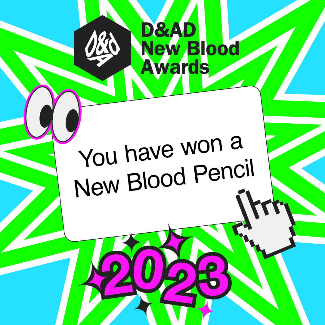 An image graphic of the D&AD announcement for winning a new blood pencil