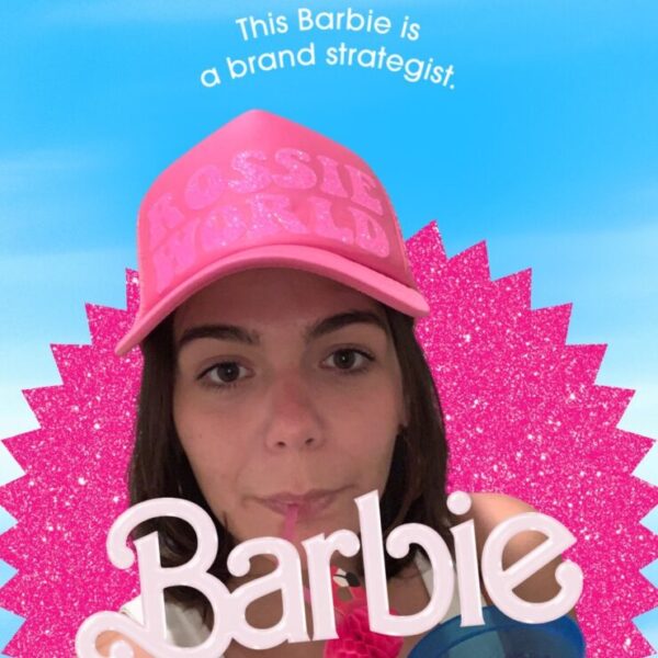 Photo of Emily Day with Barbie branding