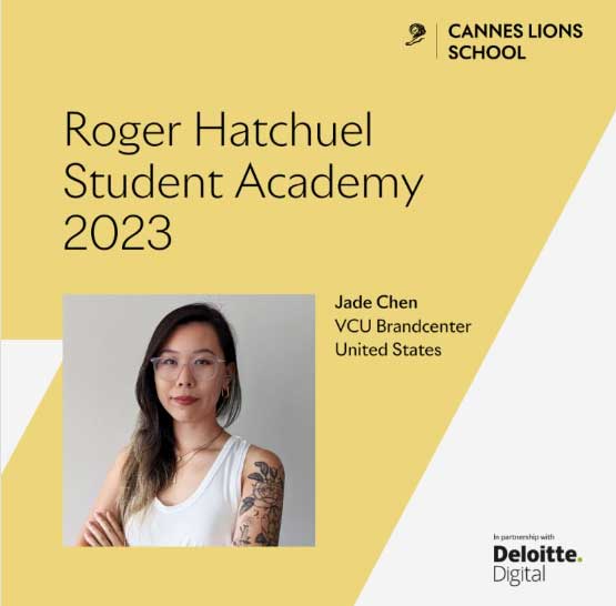 Headshot of Jade Chen for the Roger Hatchuel Student Academy with Cannes Lions School