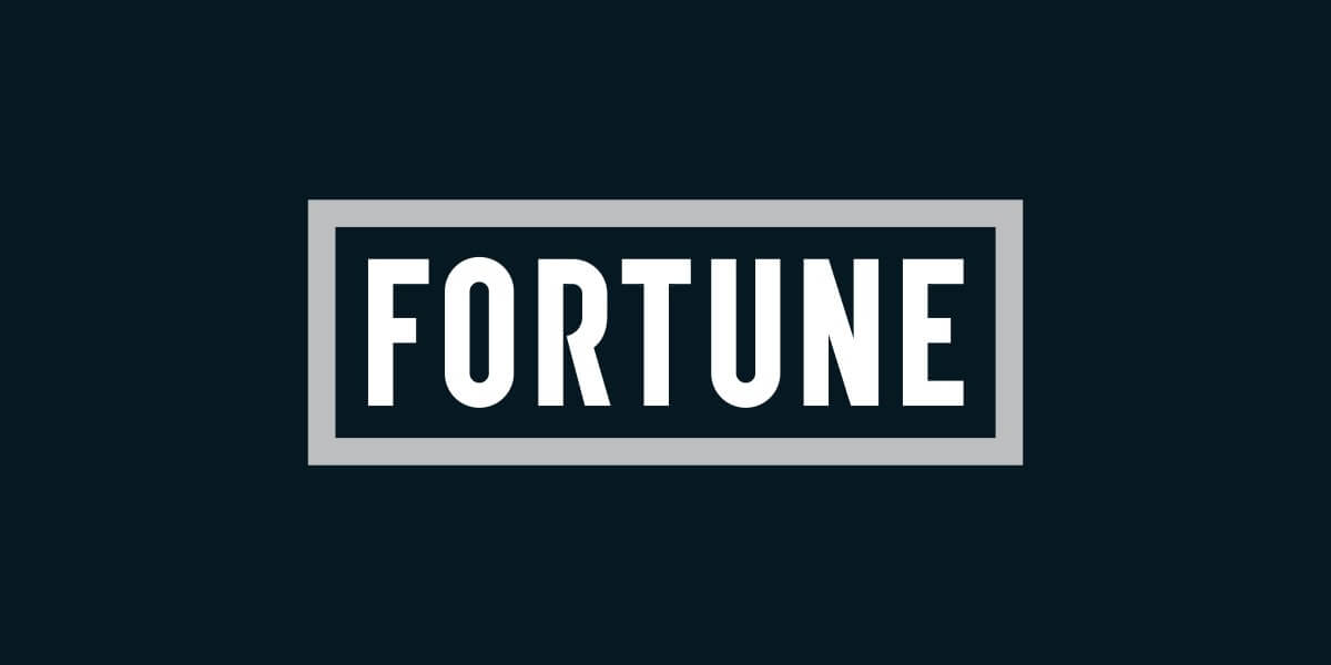 fortune logo with white text on black background