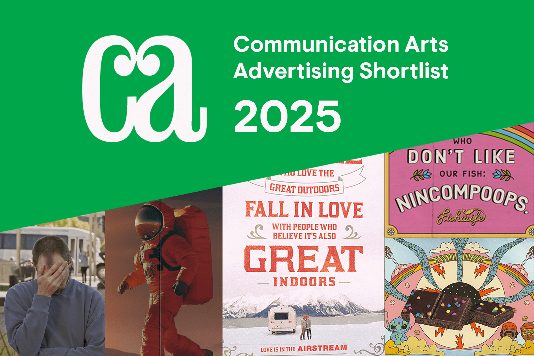 CA logo with collage of work shortlisted