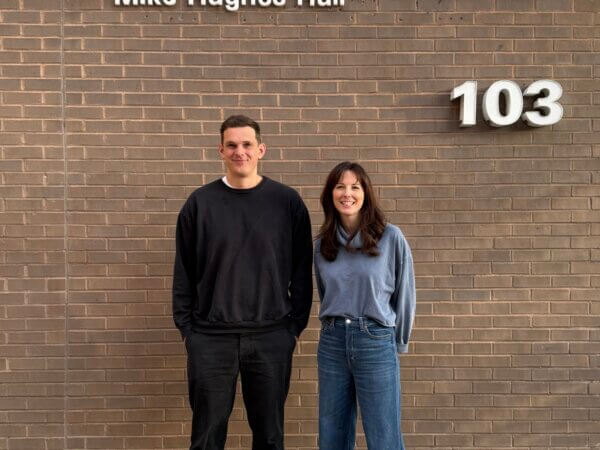 emily and tristan in front of brandcenter