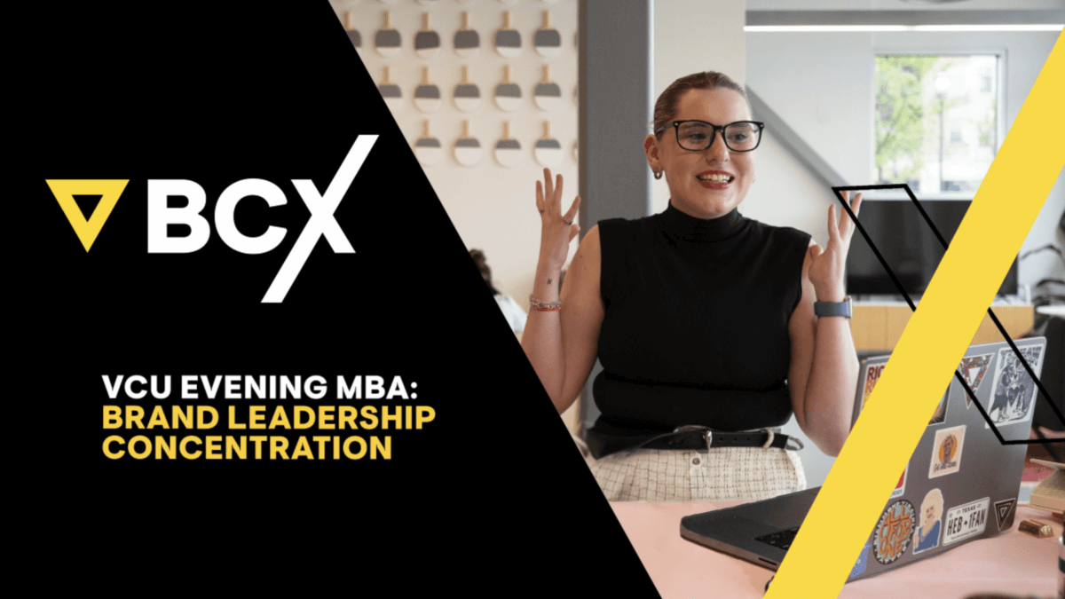 graphic with b c x and brand leadership